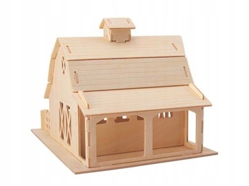 Stodoła składanka drewniana puzzle 3D P070