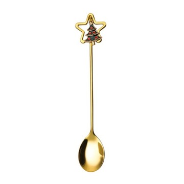 304 Stainless Steel Spoon Fork Cute Christmas Tableware Gift Star Coffee