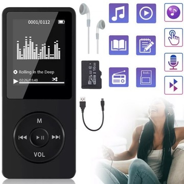 ODTWARZACZ MP3 Z BLUETOOTH, BEZSTRATNY ODTWARZACZ MUZYCZNY, ZE SŁUCHAWKAMI