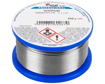 Cyna do lutowania z topnikiem 250g średnica 1,5 mm