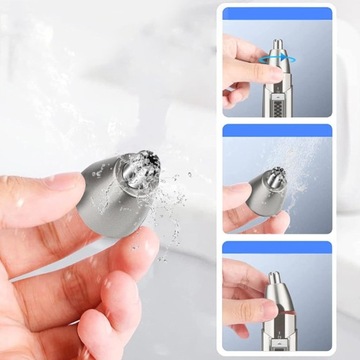 USB-триммер 3 в 1: набор для ухода за носом, бровями и бородой.