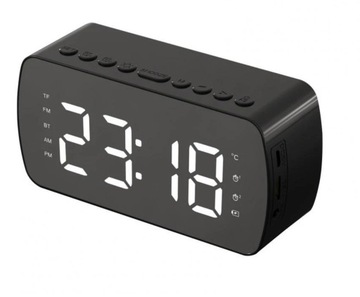 GŁOŚNIK BLUETOOTH RADIO ZEGAREK KARTY SD AUX USB