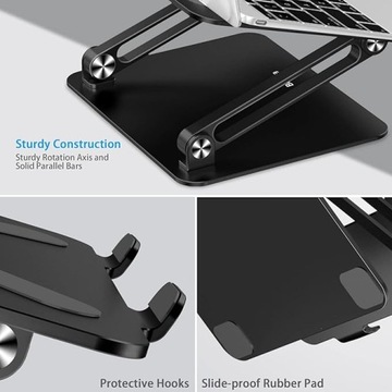 ПРОЧНАЯ ПОДСТАВКА ДЛЯ НОУТБУКА С РЕГУЛИРУЕМЫМ УГЛОМ И ФУНКЦИЕЙ ТЕПЛОВЕНТИЛЯЦИИ