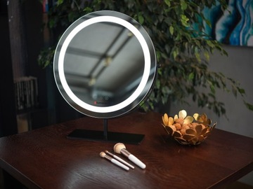 Duże lustro do makijażu LED Humanas HS-HM Scarlet PREMIUM 3 barwy 40x40cm