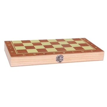 Wooden Chess Set & Checkers & Backgammon With Folding Carrying Case & Dice