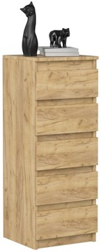 KOMODA SZAFKA 40CM 5 SZUFLAD DĄB CRAFT ZŁOTY