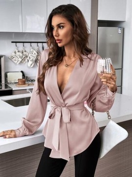 SHEIN BLUZKA ELEGANCKA RÓŻOWA WIĄZANA M 1V7A