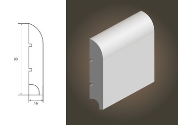 LISTWA MDF BIAŁA Classic R20 wilgocioodporna