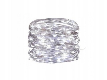 LAMPKI CHOINKOWE DRUCIKI MIKRO 100 LED ZIMNA BIEL