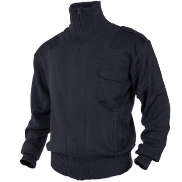 Sweter Bluza Golf ciepły wojskowy rozpinany Mil-Tec Cardigan Dark Blue 58