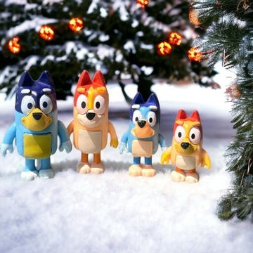 Набор сказочных фигурок BLUEY & FAMILY FAMILY BINGO JOYFUL FUN 4 ШТ.