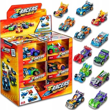T-RACERS MIX 'N RACE - cały box - 12 mini autek