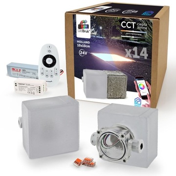 14x LedBruk Świecąca Kostka Brukowa LED 10x10 CCT