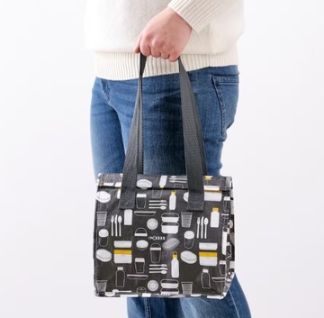 ИКЕА ФЛАДРИГ - сумка с узором серая 25х16х27 см.