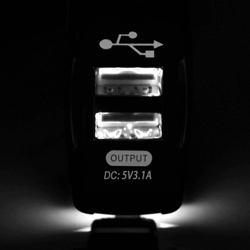 Монтажная розетка USB x2 3100мА 12-24В БЕЛАЯ