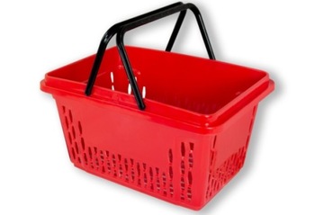 Корзина для покупок красная пластик 28л.