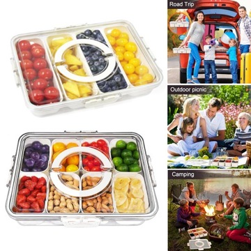 Разделенная коробка для закусок Crisper Box с 8 отделениями и контейнером для закусок