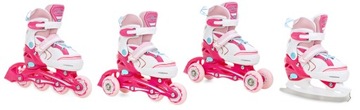 Роликовые коньки Роликовые коньки 4в1 RAVEN Lia Pink 27-30 LED Wheel