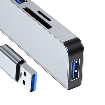 АДАПТЕР-концентратор 5 В 1 USB-C ТИПА USB 3.0 СЧИТЫВАТЕЛЬ SD TF
