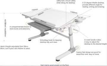 COMFORTLINE 502 СЕРЫЙ ДЕТСКИЙ СТОЛ