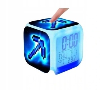 MINECRAFT ZEGAREK BUDZIK CYFROWY LED DLA DZIECI