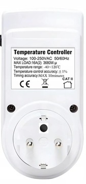 ТЕРМОСТАТ-РЕГУЛЯТОР ТЕМПЕРАТУРЫ - РОЗЕТКА ПИТАНИЯ