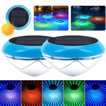 2X LAMPKA SOLARNA LAMPA PŁYWAJĄCA RGB LED WODOODPORNY DO BASENU