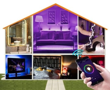 Установите ленту rgb светодиодную полосу 10m + wi -fi ios android