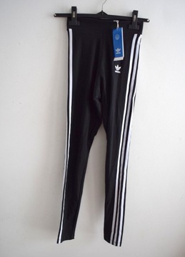 Adidas Originals Legginsy Czarne 3 Stripes Tight r. 30 xxxs