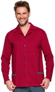 Расстегнутая хлопчатобумажная пижама мужская воротник L