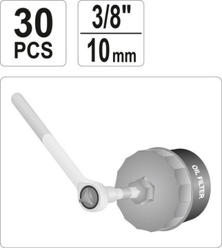 KLUCZE NASADOWE DO FILTRÓW OLEJU 30EL YT-0596 YATO
