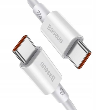 BASEUS MOCNY KABEL USB-C SZYBKIE ŁADOWANIE PRZEWÓD TYP-C PD 100W 5A QC 2M