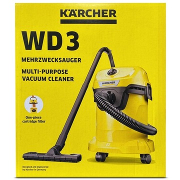 Промышленный пылесос без мешка Karcher WD 3, 17 л.