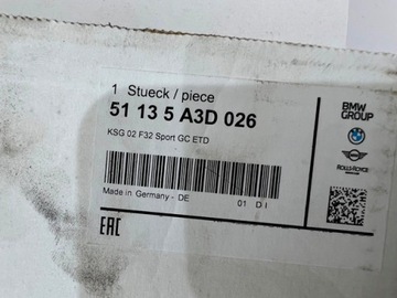 BMW 4 F32 F36 SPORT LEDVINA MŘÍŽKA MASKA PRAVÁ NOVÁ ORIG. 51135A3D026