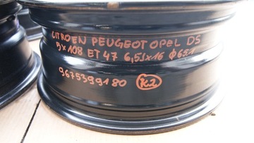 4× DISK OCELOVÝ CITROEN OE 6.5" X 16" 5X108 ET 47