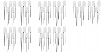 DIODY LED 3MM BIAŁE ZESTAWY KOMPLET 50SZT