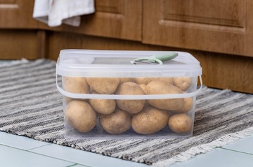 Прозрачное прямоугольное ведро 5л с крышкой ДЛЯ ЕДЫ для мелких вещей