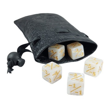 ZESTAW 10 KOSTEK K6 1,6 CM RPG LICZNIK BONUSÓW POZYTYW + NEGATYW MTG