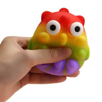 GNIOTEK POP IT SOWA ZABAWKA ANTYSTRESOWA PUSH BUBBLE SENSORYCZNA KOLOR
