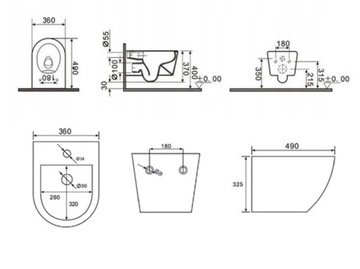 VELDMAN MISA WC VITO BLACK RIMLESS + BIDET + DESKA