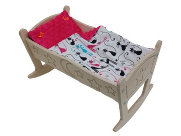 KOŁYSKA dla lalki POŚCIEL 3 el KOŁYSKA GRAWEROWANA