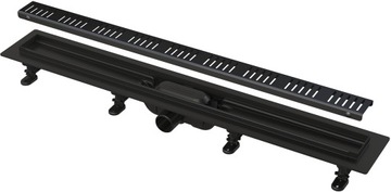 Odpływ podłogowy 85 cm z rusztem Czarny ALCAPLAST