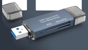 Czytnik kart pamięci adapter USB 3.0 / USB-C microsd sd 2w1 uniwersalny