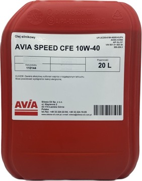 Olej silnikowy AVIA SPEED CFE 10W40 20L