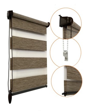 ROLETA ROLETY DZIEŃ NOC 50 x 220 DUAL SHADE Z NAPINACZEM NA WYMIAR ZŁOŻONA