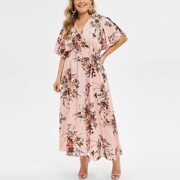 2023 Plus Size 3XL 4XL 5XL Women Dress Floral Chif