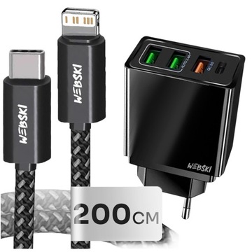 MOCNA ŁADOWARKA+KABEL SZYBKIEGO ŁADOWANIA do iPhon