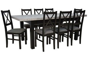 Stół rozkładany 80x120/160cm + 8 krzeseł do kuchni