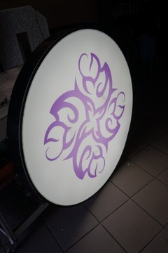 Коробка круглая односторонняя 90х90/LED/Оргстекло