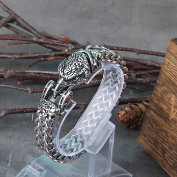 Мужской стальной браслет викинги викинг орл элегантный